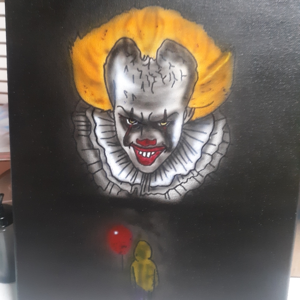 Airbrush painting on canvas